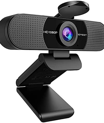 EMEET 1080P Webcam with Microphone, C960 Web Camera, 2 Mics Streaming Webcam with Privacy Cover, 90°View Computer Camera, Plug&Play USB Webcam for Calls/Conference, Zoom/Skype/YouTube, Laptop/Desktop