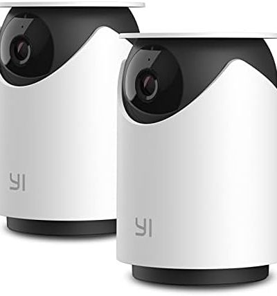 YI Pet Security Camera 2pc, 1080p 360-degree Smart Indoor Dog Cat Dome IP Cam with Night Vision, 2-Way Audio, Motion Detection, Phone App, Compatible with Alexa and Google