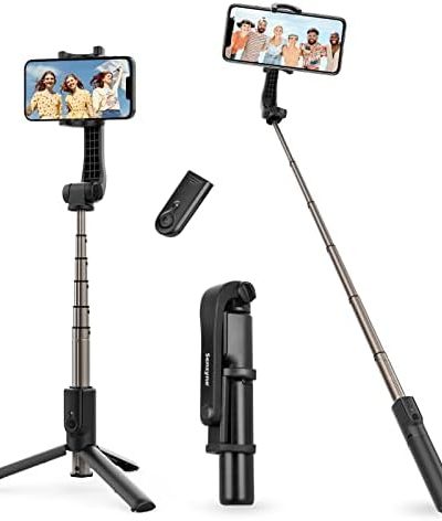Sensyne 3 in 1 Selfie Stick, 40" Extendable Phone Tripod with Wireless Remote, Lightweight, Portable for Selfies, Video Recording, Live Stream, YouTube, TikTok, Compatible with All Cell Phones