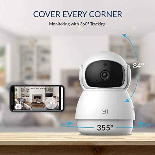 YI 2pc Pan-Tilt Dome Security Camera, 360 Degree 2.4G Smart Indoor Pet Dog Cat Cam with Night Vision, 2-Way Audio, Motion Detection, Phone APP, Compatible with Alexa and Google Assistant - Image 2
