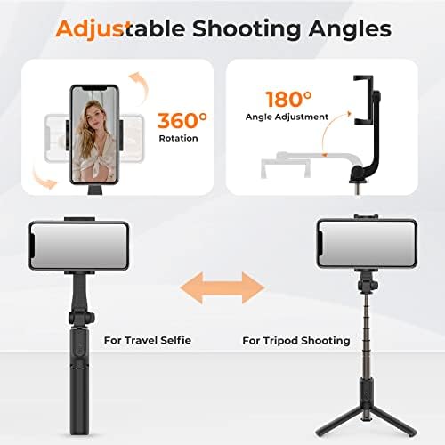 Sensyne 3 in 1 Selfie Stick, 40" Extendable Phone Tripod with Wireless Remote, Lightweight, Portable for Selfies, Video Recording, Live Stream, YouTube, TikTok, Compatible with All Cell Phones - Image 5