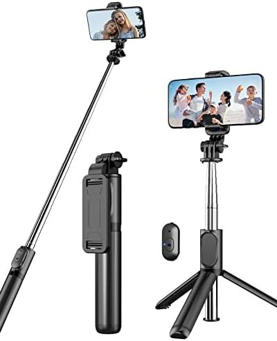 kzomKzoo Selfie Stick Tripod with Detachable Wireless Remote, 4 in 1 Extendable Portable Selfie Stick & Phone Tripod Stand Compatible with Gopro, iPhone/Samsung/Huawei, etc.