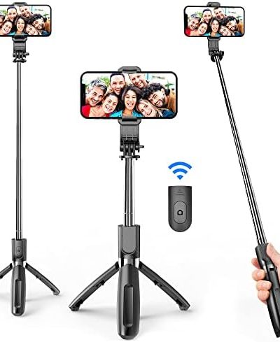 Portable Selfie Stick, Handheld Phone Tripod Stand with Detachable Wireless Remote, Selfie Stick Tripod for iPhone 14 13 12 11 pro Xs Max Xr X 8 7 Plus, Android Moto Samsung Google Smartphone, More
